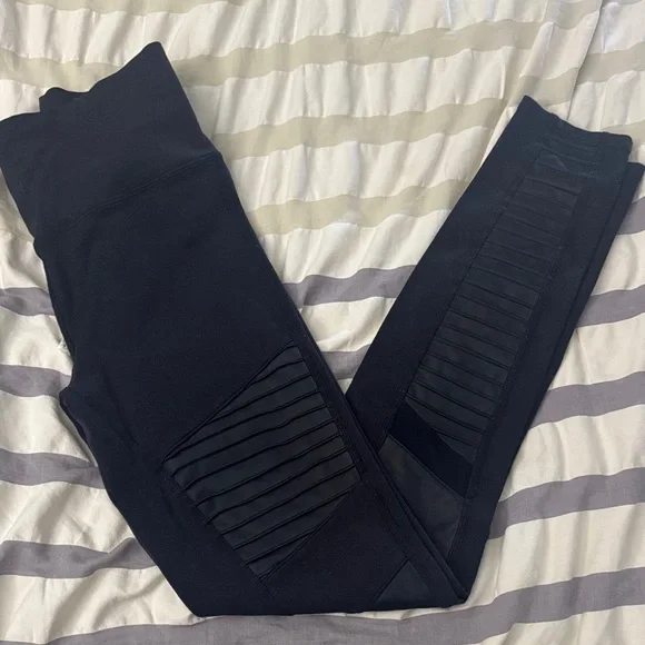 Alo Moto Black Leggings with mesh LOOK at SHOP to BUNDLE 2 moto leggings $45 - Picture 2 of 4